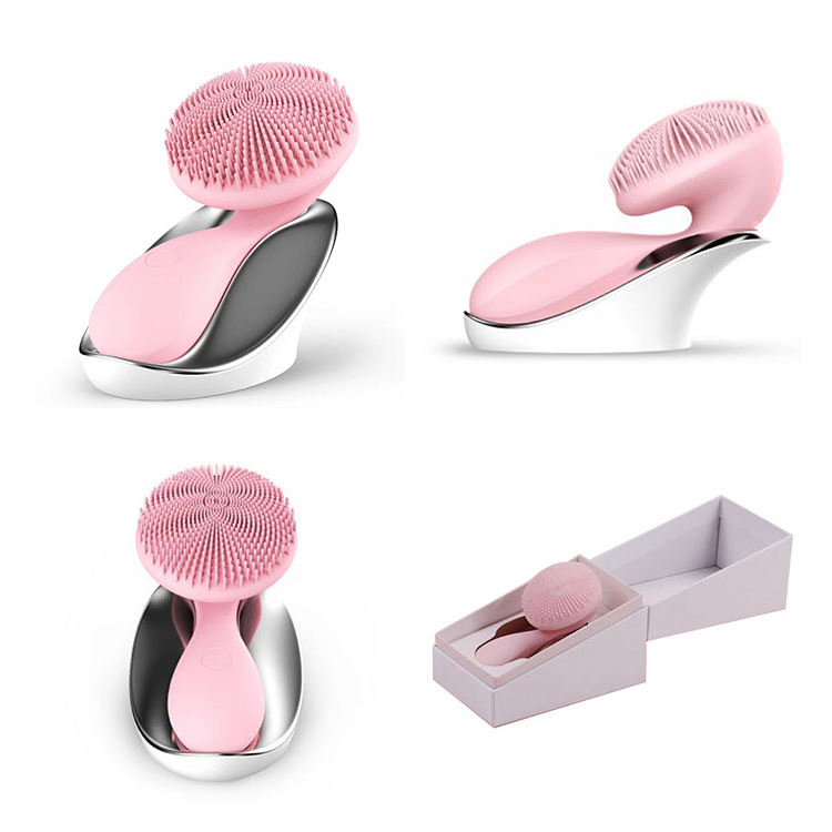 Mini Vibration Facial Cleaner Electric Face Brush Silicone Cleansing Brush