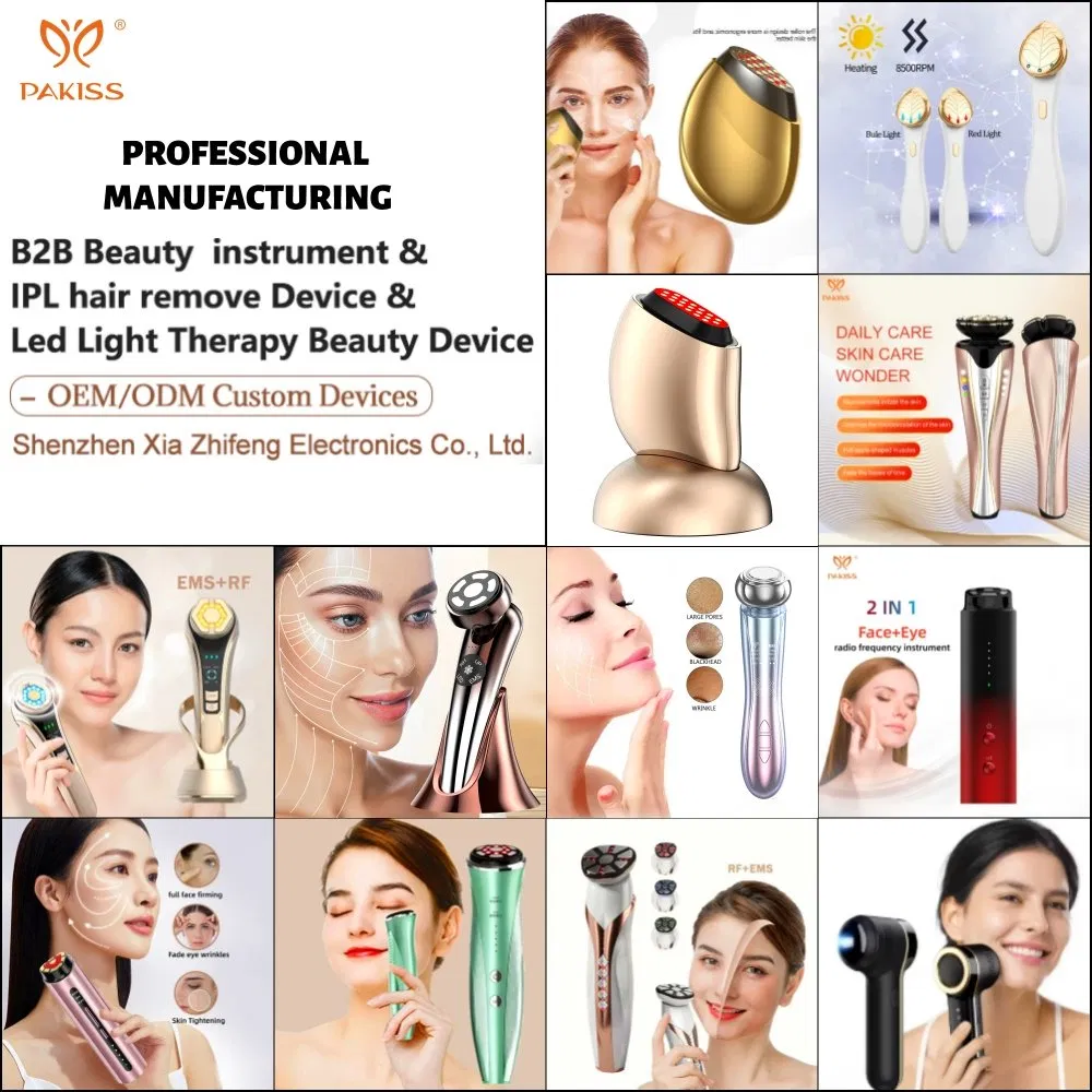 Pakiss 4-in-1 Facial Beauty Device LED Light Therapy EMS Microcurrent Face Lifting Device for Eye &amp; Face