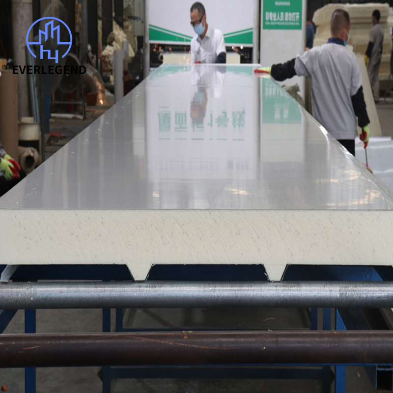 PU Insulated Polyurethane Sandwich Exterior Wall Panel for Cold Storage Warehouse PUR Roof and Wall Panels Heat Preservation Freezer Room