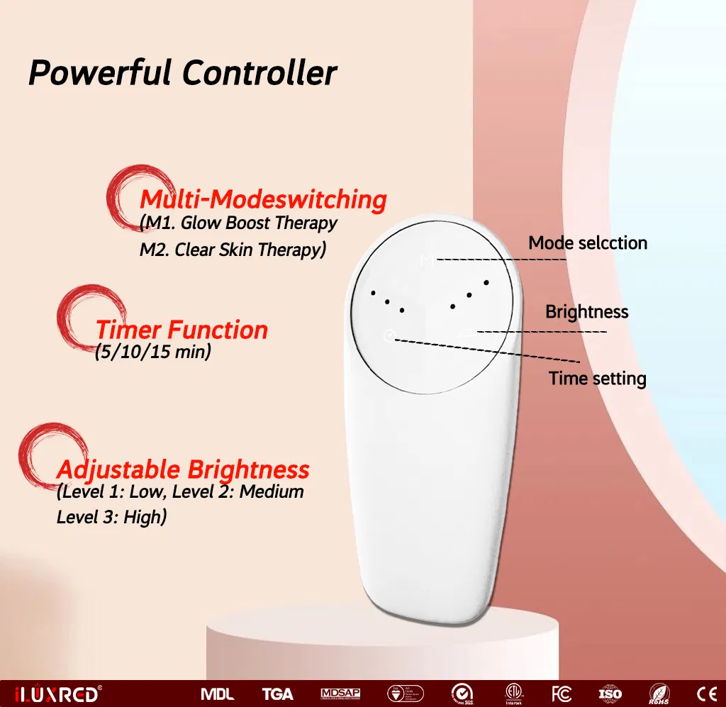 Colors Infrared LED Beauty Silicone Facial Mask Red Light Therapy Device for Face and Eye 5D Red Light Therapy Mask