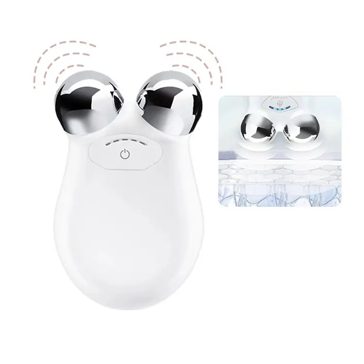 Factory Price Beauty Skin Anti Wrinkle Eye Facial Neck 3D V-Shape Lifting Microcurrent Tightening Vibrator Electronic Face Roller Massager