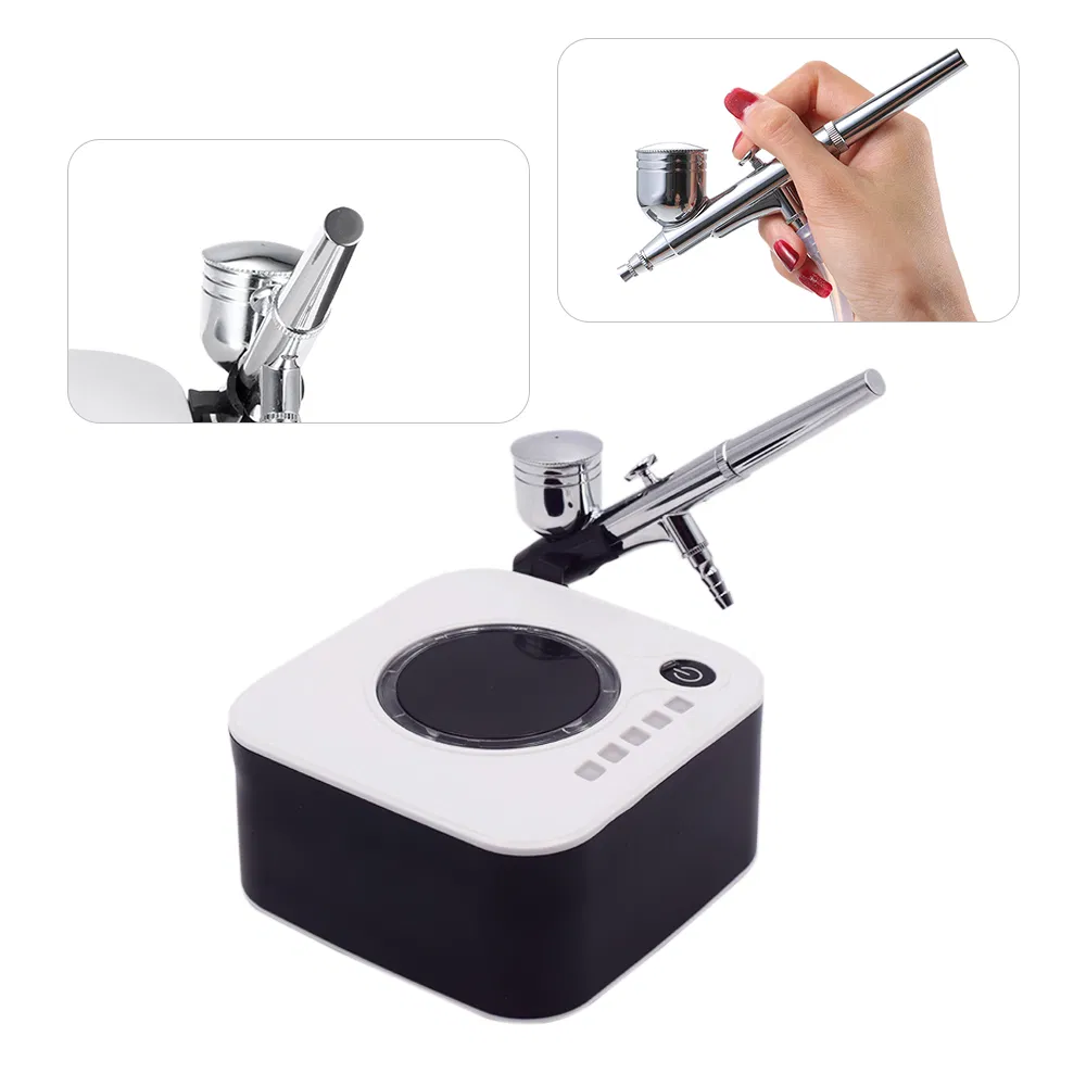 Dual Action Airbrush with Compressor Kit Air Brush Paint Spray Gun Skin Rejuvenation Water Oxygen Facial Machine for Art Tattoo