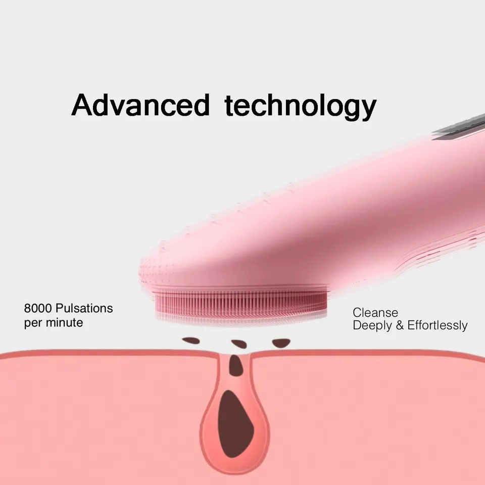 Portable Rechargeable Waterproof Electric Face Cleansing Brush for Deep Cleaning Beauty Wireless Sonic Facial Cleansing Brush