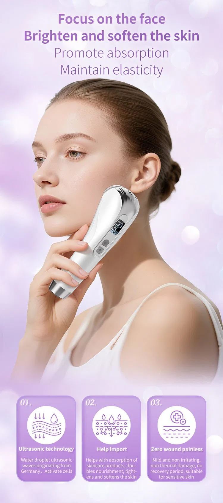 Home Use Beauty Face Lifting Massager Device Facial Vibration Photon Skin Care Skin Rejuvenation Face Lifting Hot Massage Home