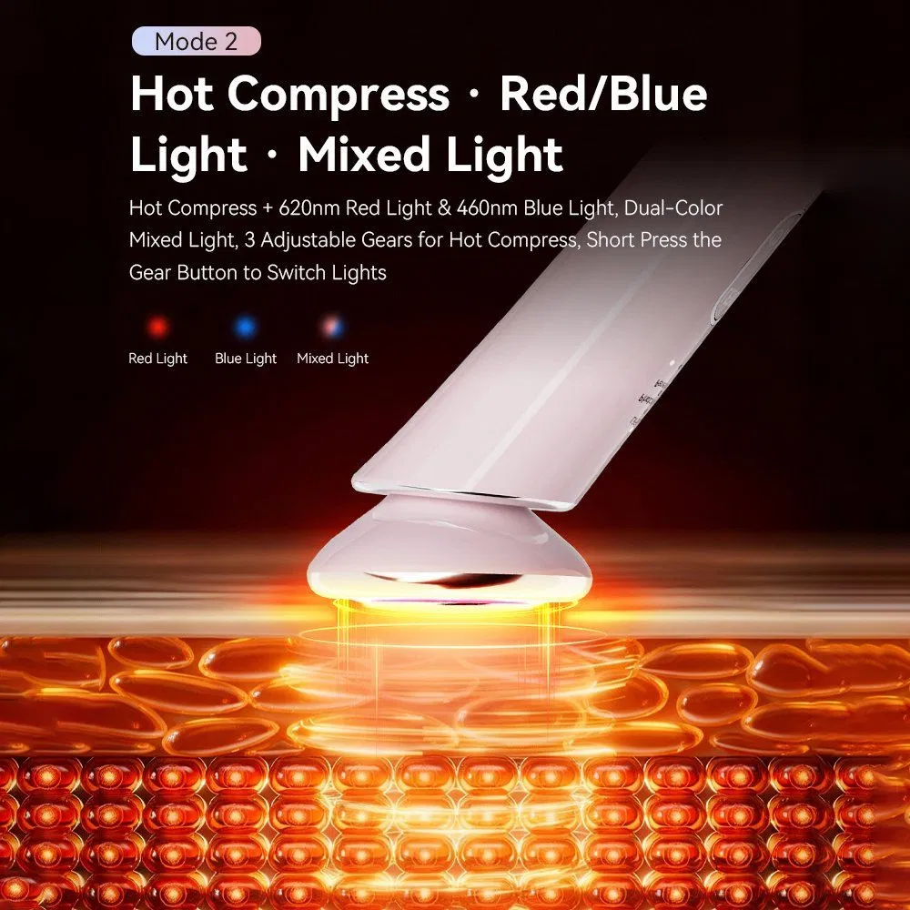 Multifunction Mini Electric Beauty Device Facial Massager EMS Microcurrent LED Red Blue Light Heated Therapy Face Lifting Machine Anti-Aging Skin Care Equipment