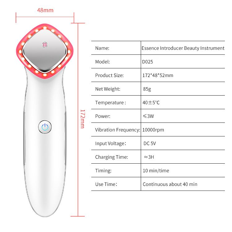 Pakiss Ion / Red &amp; Blue LED / EMS Microcurrent Beauty Device for Skin Care