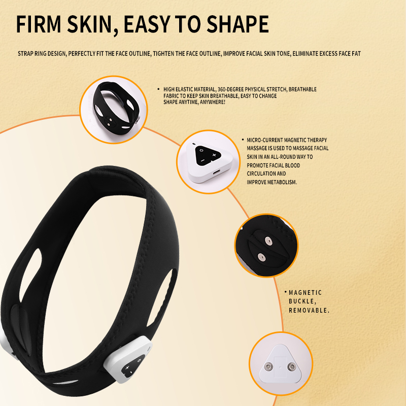 Elastic Reduce Double Chin Cheek Lift up Belt V Shape Face Lifting Massager Bandage Microcurrent Vibration Face Slimming Device