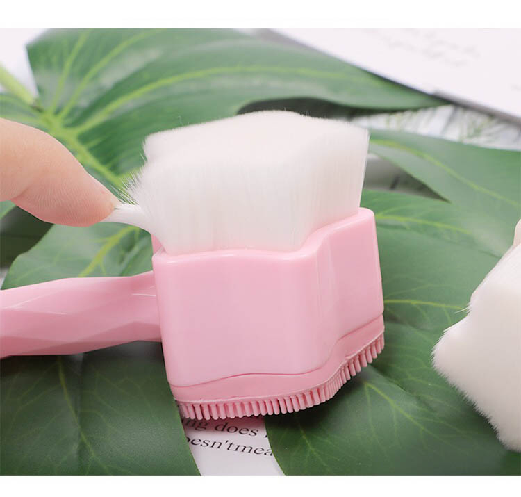 Double Sided Superfine Fiber Facial Brush Makeup Face Facial Cleaning Brush