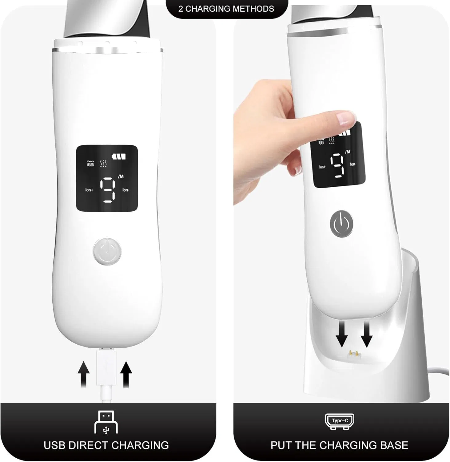 Advanced Ultrasound Skin Scrubber Facial Apparatus Face Peeling Ultrasonic Skin Scrubber Tool Facial Cleaning Skin Care