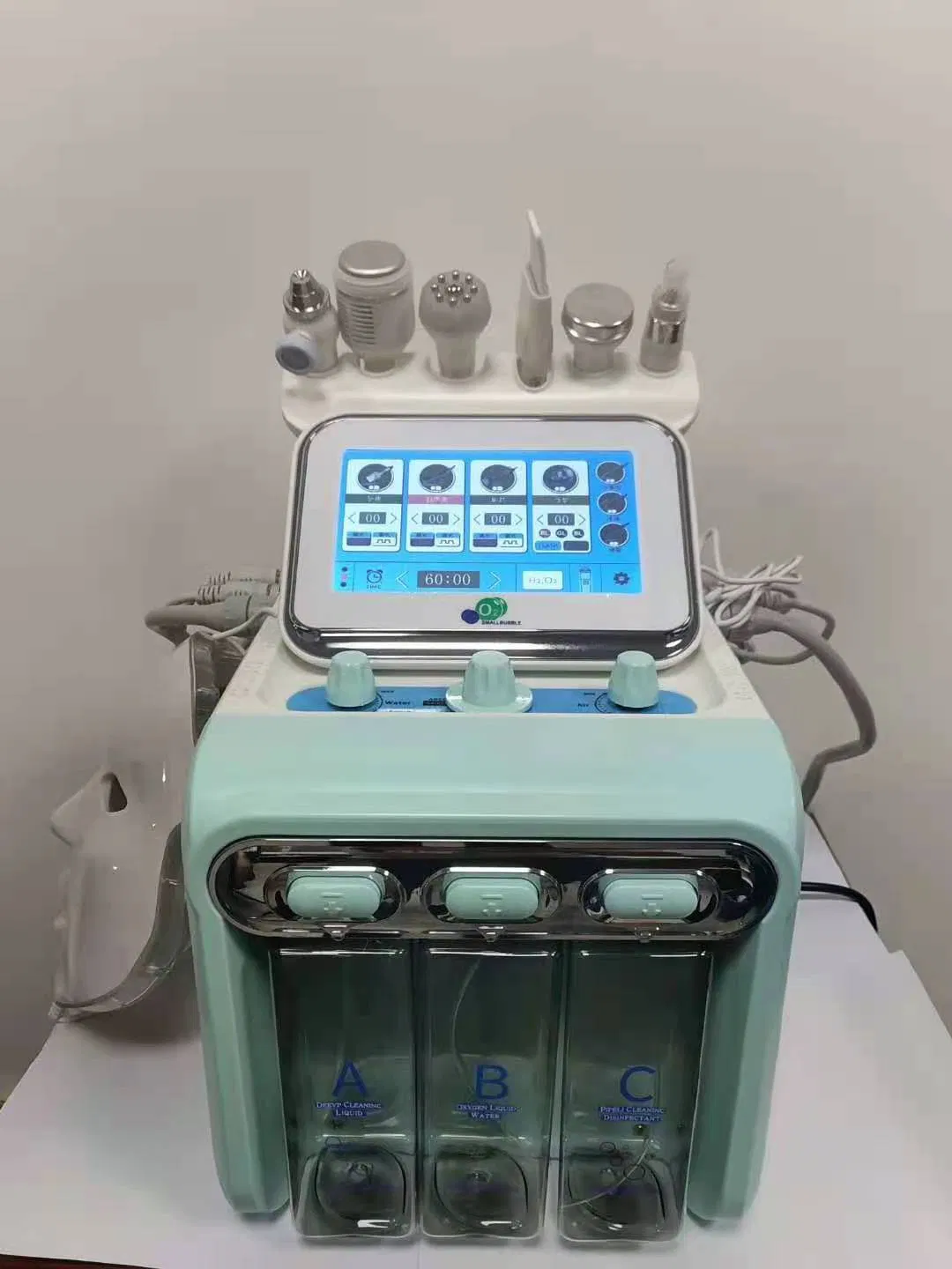 Latest 7 in 1 Hydro Facial Oxygen Skin Peeling Beauty Device with LED Mask