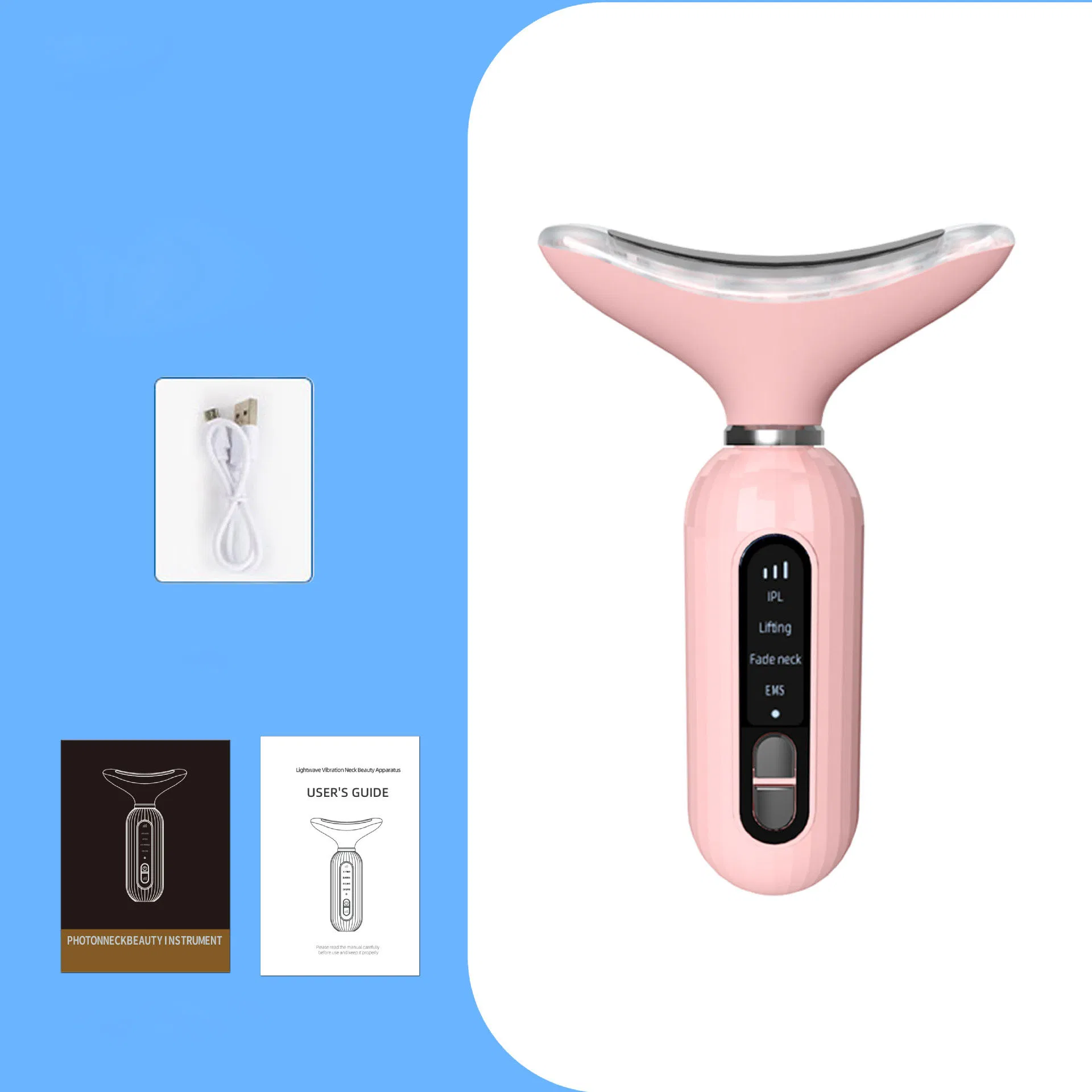 LED Vibration Neck Beauty Device Neck Care Microcurrent Electric Skin Beauty Device