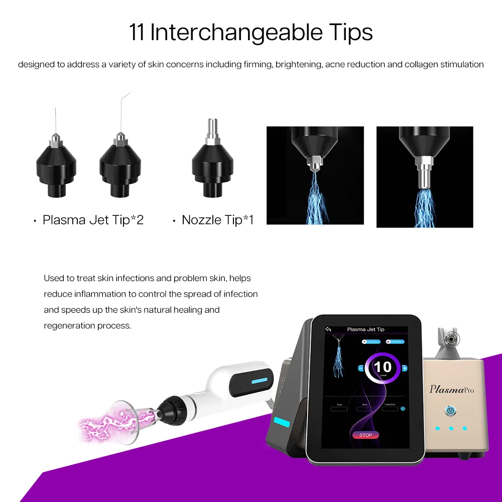 Professional Portable Beauty Equipmentfusion 11 in 1 Cold Plasma Machine Facial Device for Scar Removal Skin Rejuvenation Anti-Aging Collagen