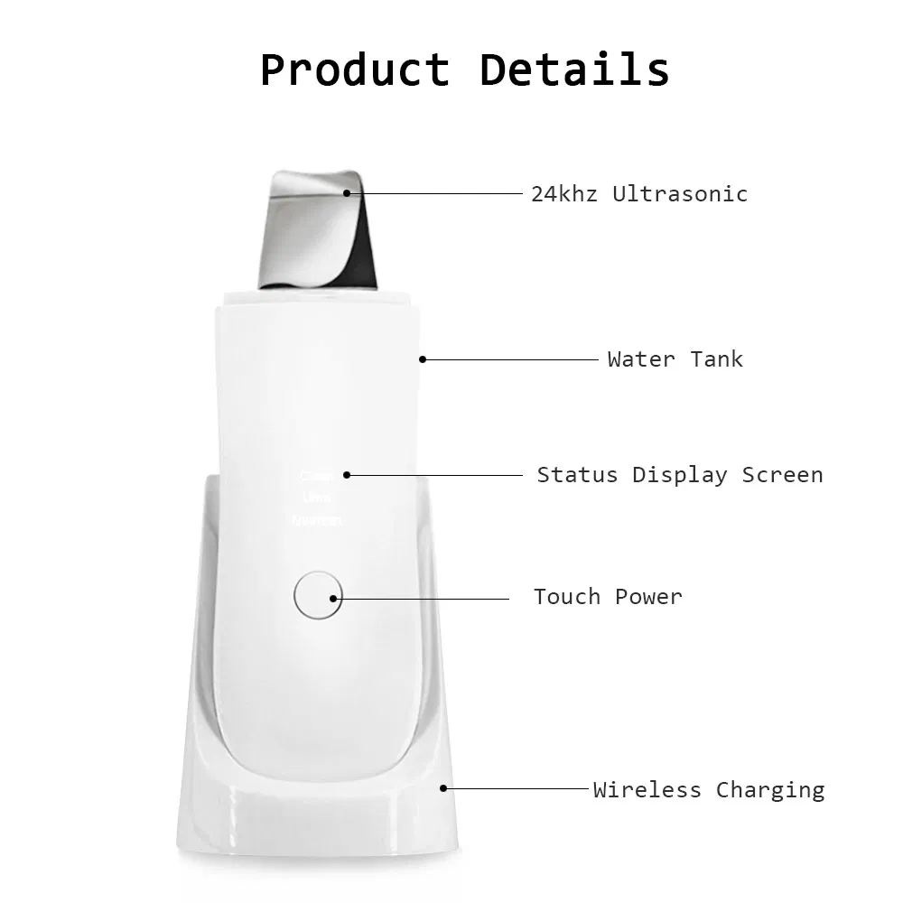 Handheld Face Spatula Cleaning Ultrasonic Skin Scrubber with Mist Spray for Pore Cleaner