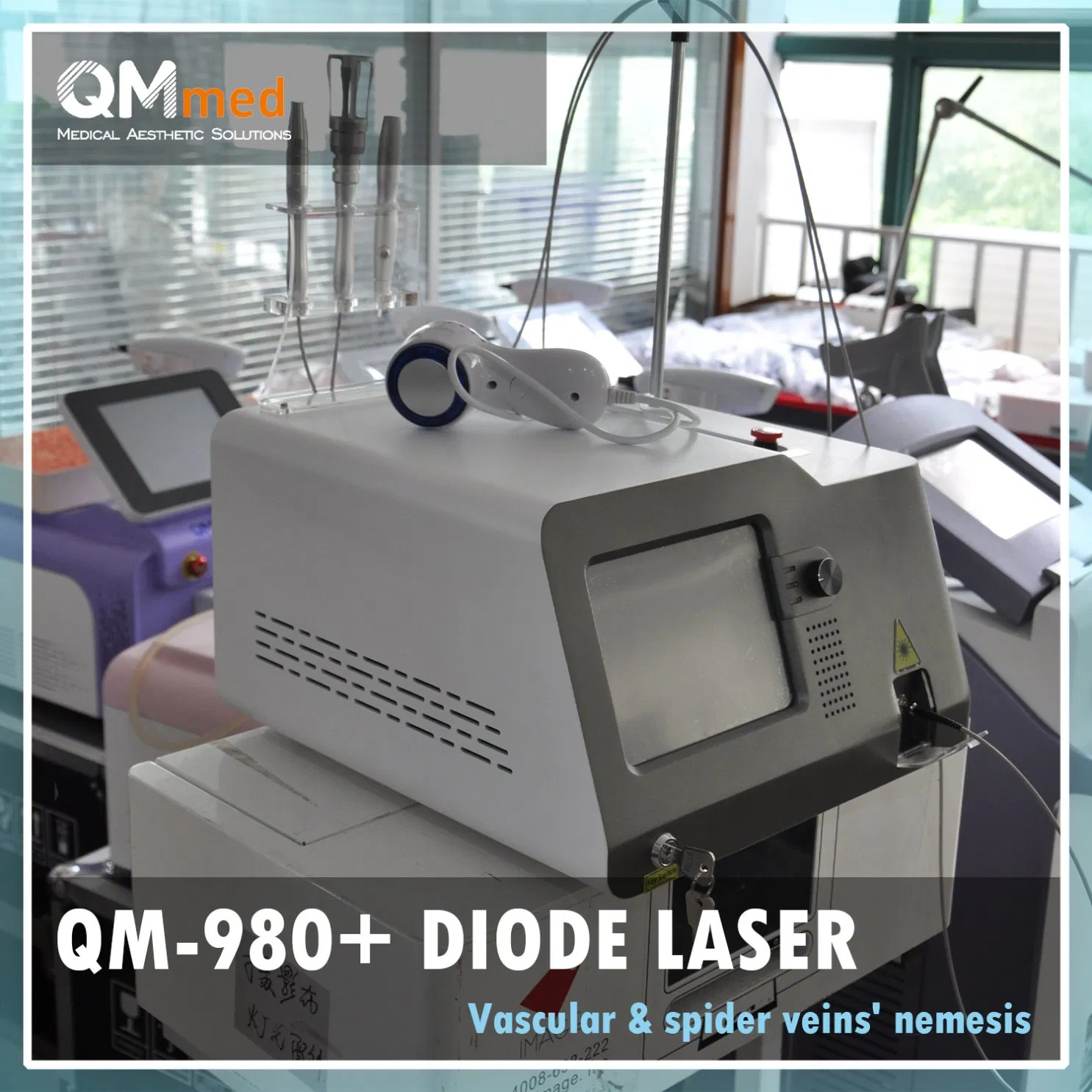 Portable Multifunction 980nm Laser Machine with 2 Handpieces for Home Porphyrin Vascular Care &amp; Skin Beauty