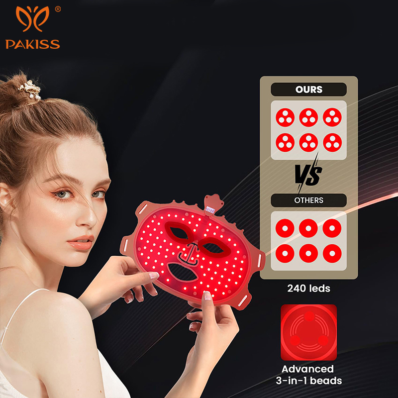 7 Colors Infrared LED Beauty Silicone Facial Mask Red Light Therapy Device for Face and Eye