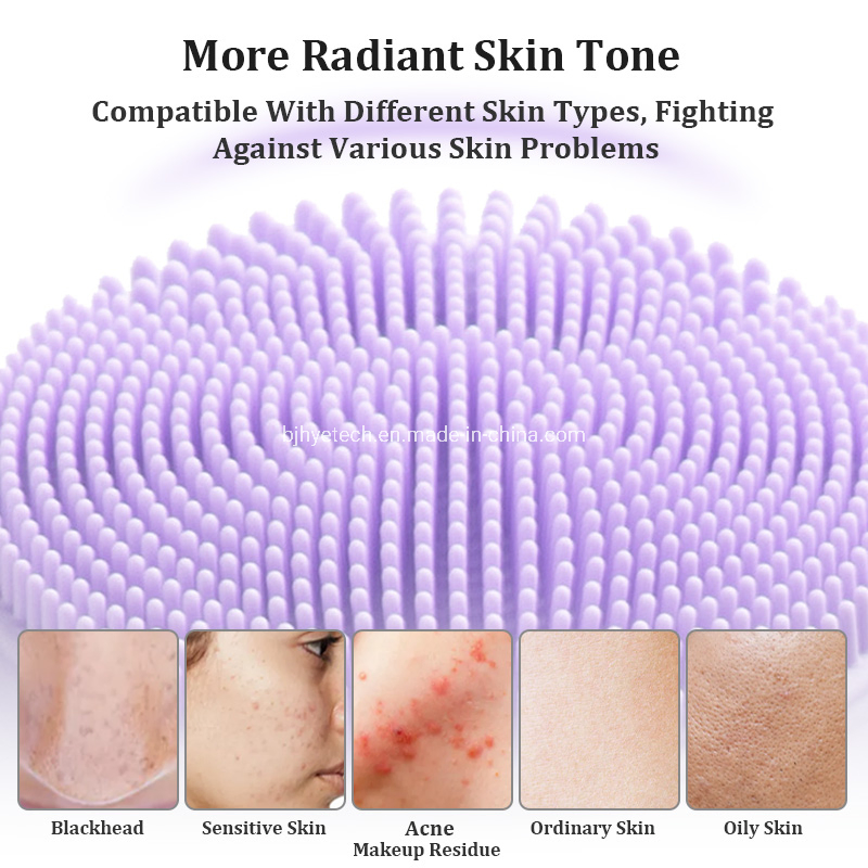 2023 Hot Selling Wireless Charging Electric Silicone Brushes Waterproof Silicone Sonic Facial Cleansing Brush 5 Speeds with Ipx7 Waterproof OEM Service