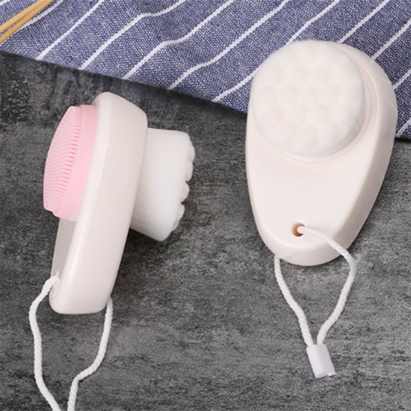 Amazon Hot Selling Superfine Fibre Soft Facial Brush Deep Pore Cleansing Brush Nylon Face Washing Brush with Long Handle