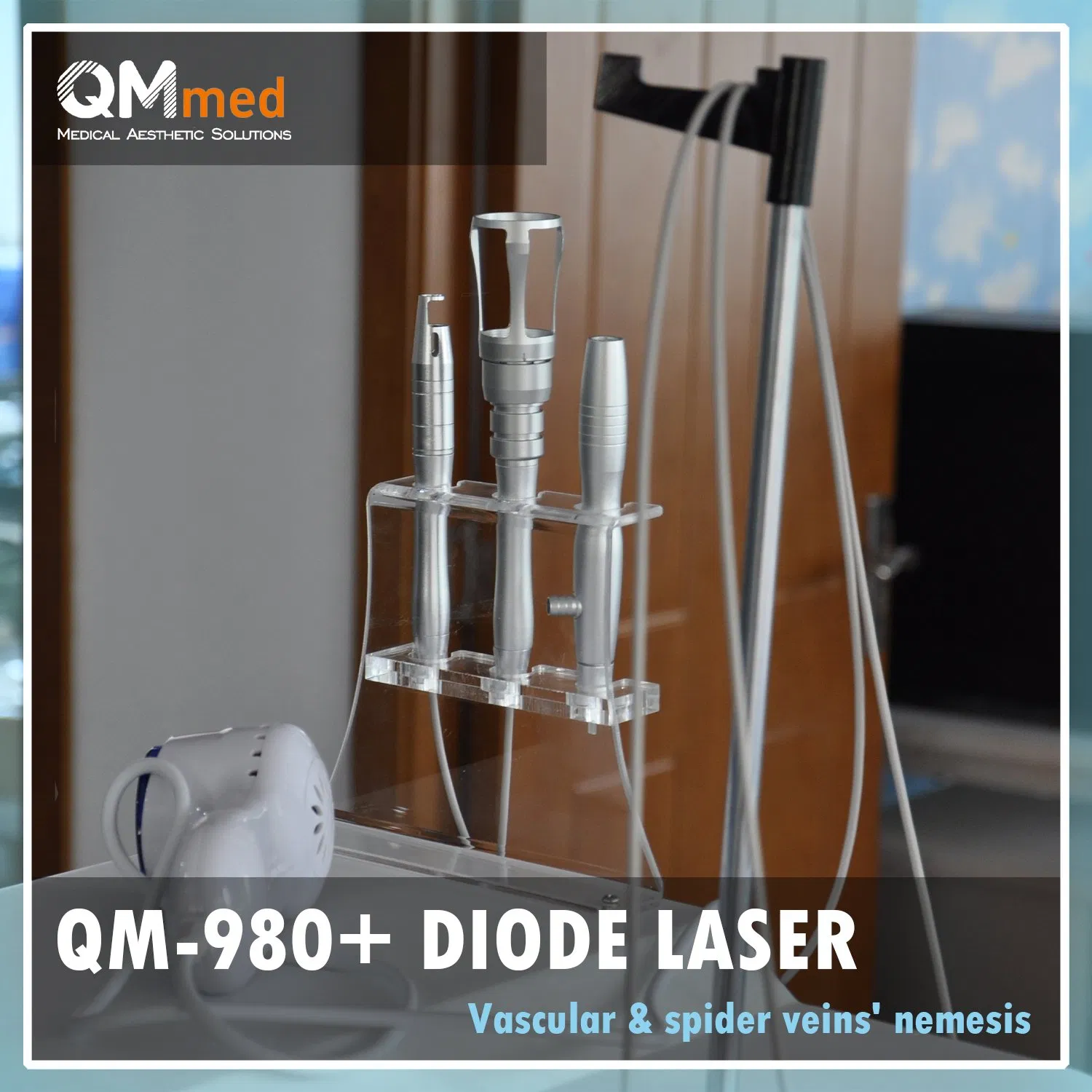 Portable Multifunction 980nm Laser Machine with 2 Handpieces for Home Porphyrin Vascular Care &amp; Skin Beauty