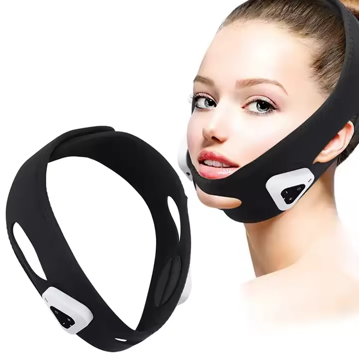 Elastic Reduce Double Chin Cheek Lift up Belt V Shape Face Lifting Massager Bandage Microcurrent Vibration Face Slimming Device