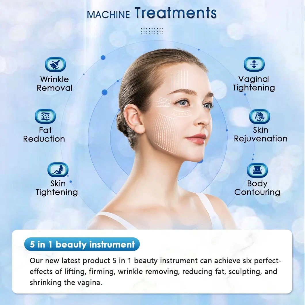 9d Hifu Machine for Facial and Neck Tightening Anti-Wrinkle Skin Rejuvenation Effective Fat Loss Device for Home and SPA 5 in 1