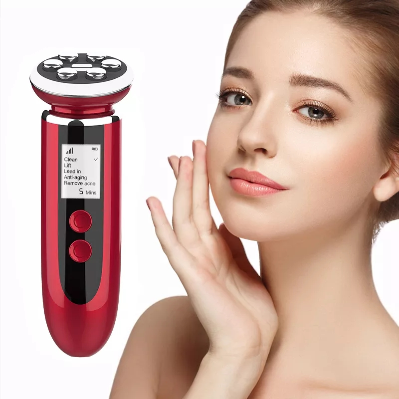 Hot Selling LED Light Therapy Face Massager with LCD Screen Beauty Device Facial Massage
