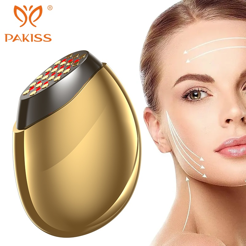 Pakiss Neck Face Beauty Massager Manufacturer - 4-in-1 Red Light Therapy &amp; Microcurrent for Anti-Wrinkle, Skin Tightening &amp; Lifting, Home Use Portable Device