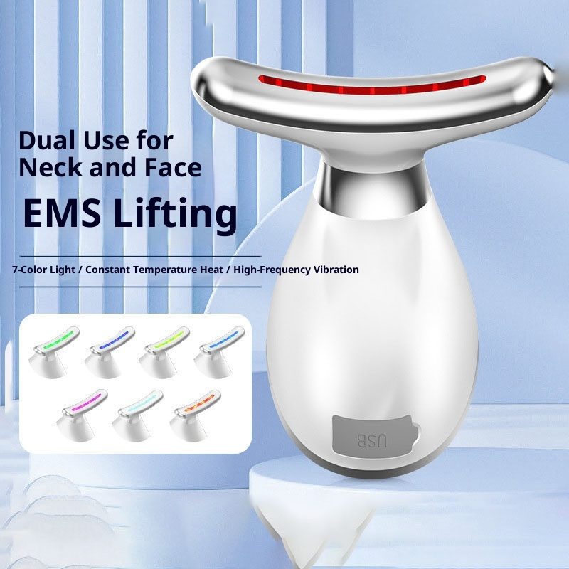 Red Light Therapy for Face 160° Curve Massege Head EMC Microcurrent Lightweight Portable Electric Beauty Device