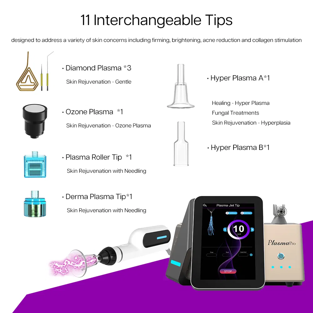 Professional Portable Beauty Equipmentfusion 11 in 1 Cold Plasma Machine Facial Device for Scar Removal Skin Rejuvenation Anti-Aging Collagen