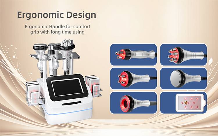 6in1 Desktop 40K Cavitation Machine High Frequency Slimming Skin Tightening Body Cavitation Machine Other Home Beauty Equipment