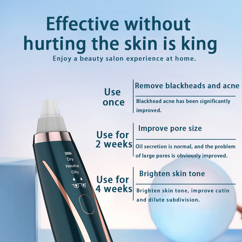 Pore Blackhead Suction Device with 5 Head Attachments
