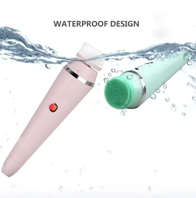 New Silicone Facial Cleanser Waterproof Rechargeable Face Brush Pore Cleanser 4-in-1 Electric Face Washer