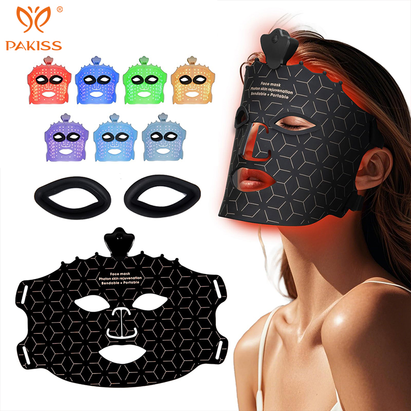 7 Colors Infrared LED Beauty Silicone Facial Mask Red Light Therapy Device for Face and Eye