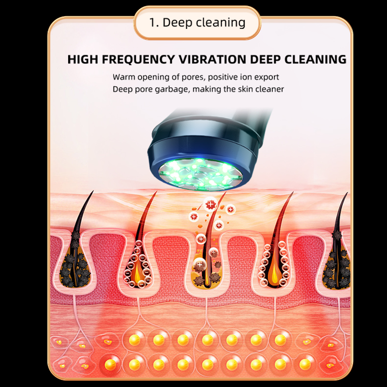Multifunction Beauty Instrument Deep Cleansing High Frequency Vibration Electric EMS Lift Device