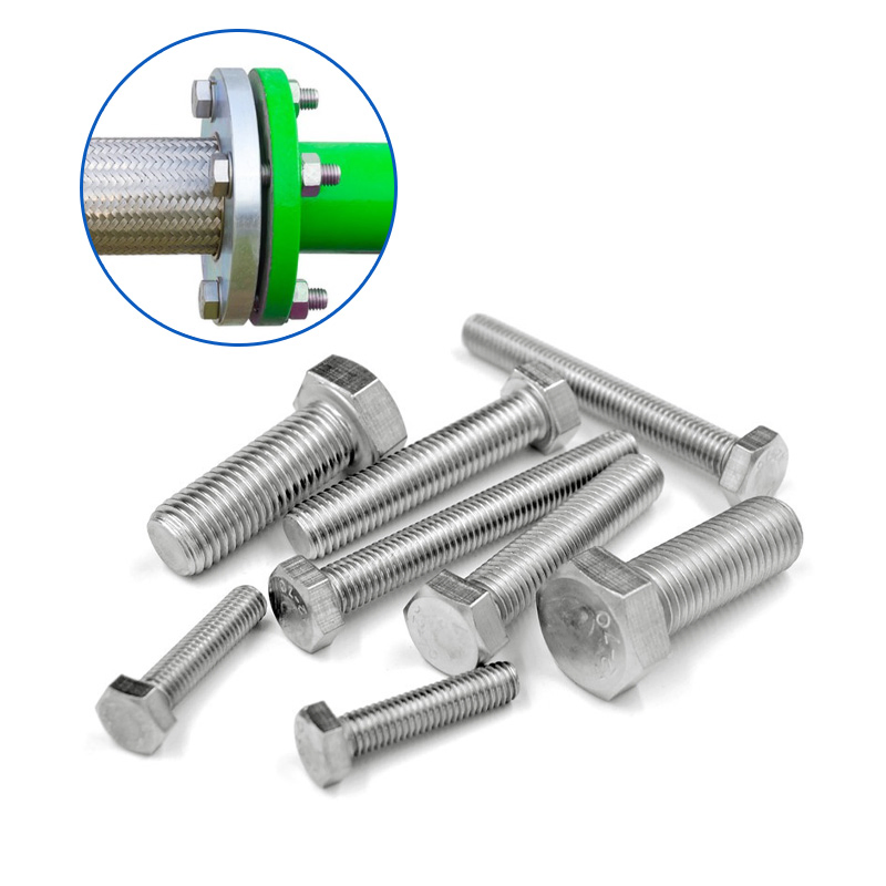 Custom Special Fastener Stainless Steel A2/A4 Hex Machine Screws Inox AISI 304/316 Hexagon Head Bolts Hex Bolt and Nut Cold Forming Parts Assembly Parts