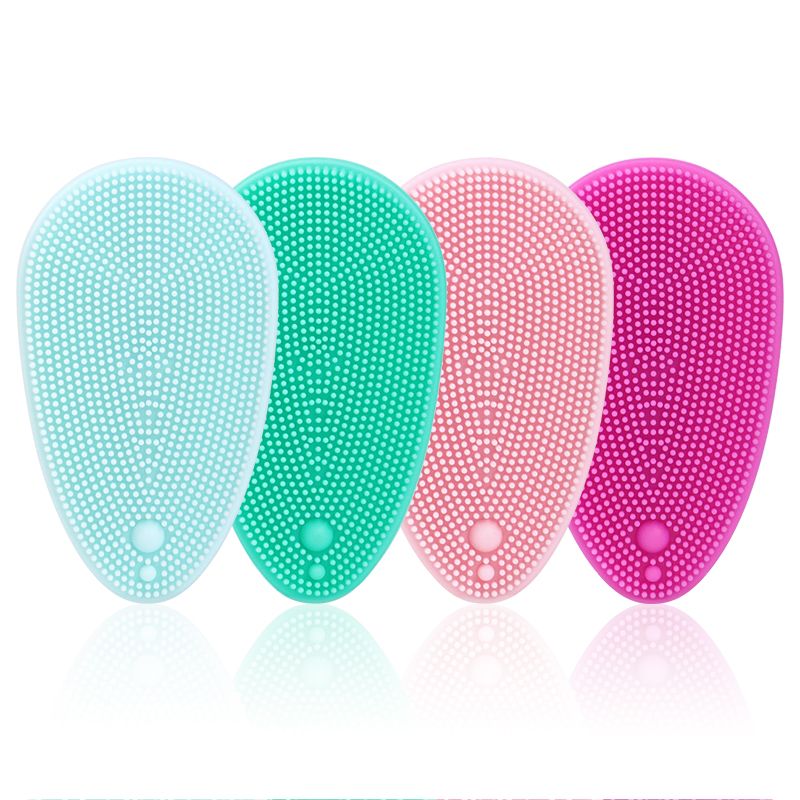 Custom 4 Pack Face Scrubber Soft Silicone Facial Cleansing Brush Face Exfoliator Blackhead Acne Pore Pad Cradle Cap Face Wash Brush for Deep Cleaning Skin Care