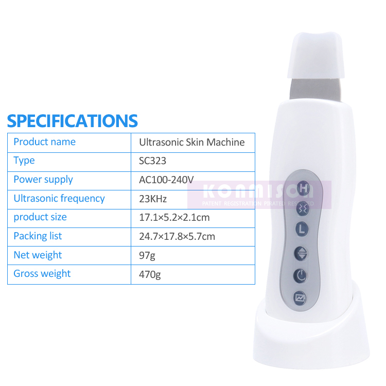 Portable Face Cleaner Rechargeable Ultrasonic Skin Scrubber