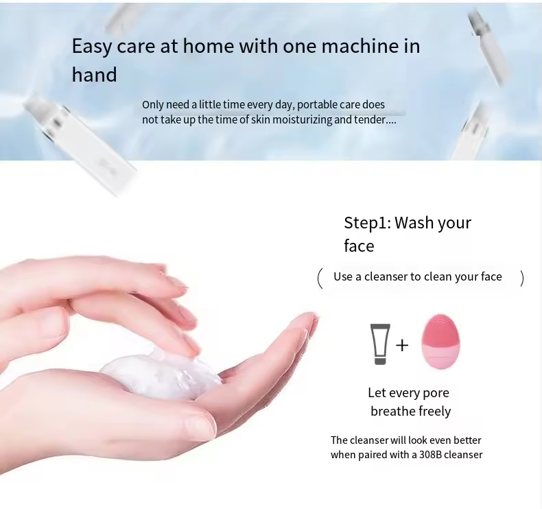 Ultrasonic Facial Scrubber Deep Cleaning Portable Stock Facial Beauty Device Lightening Brightening Skin