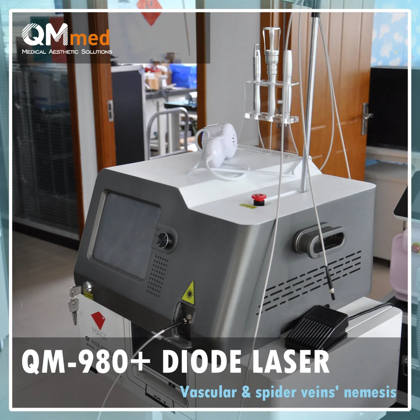 Portable Multifunction 980nm Laser Machine with 2 Handpieces for Home Porphyrin Vascular Care &amp; Skin Beauty