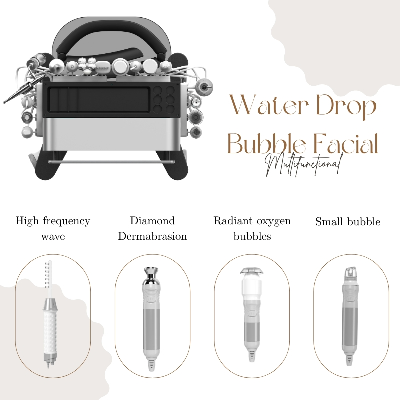 High End Water Drop Bubble Facial Treatment Device for SPA Salon Skin Care