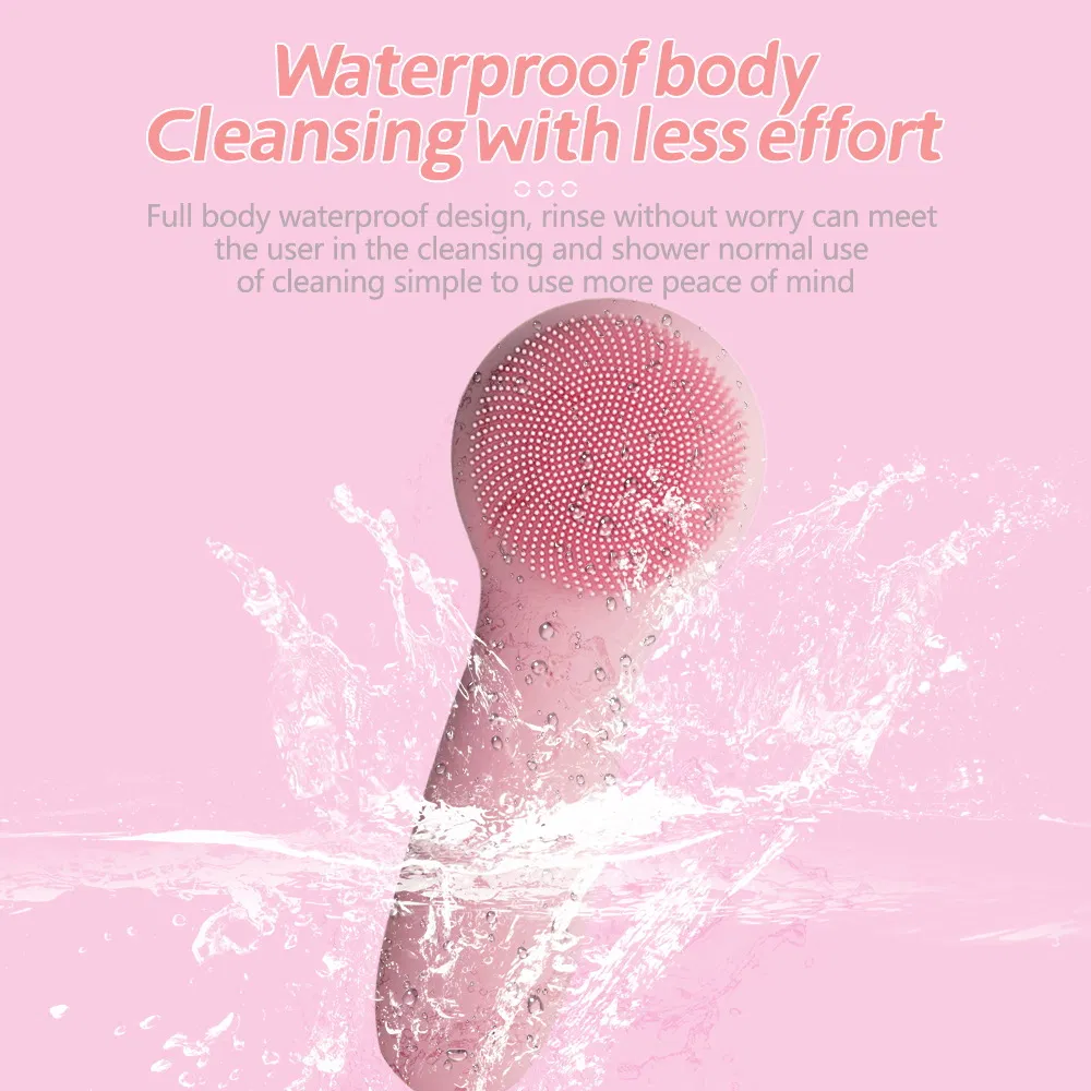 Deep Pore Cleansing Ultrasonic Device with Silicone Bristles