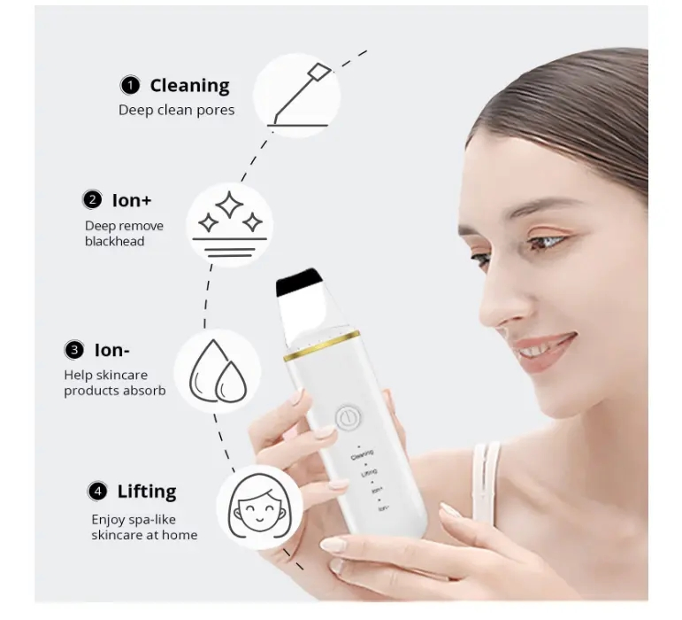 Skin Scrubber Face Skin Cleanser Blackhead Remover Deep Face Cleaning Skin Scrubber Ultrasonic Peeling Machine