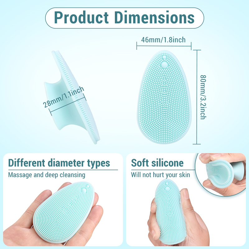 Custom 4 Pack Face Scrubber Soft Silicone Facial Cleansing Brush Face Exfoliator Blackhead Acne Pore Pad Cradle Cap Face Wash Brush for Deep Cleaning Skin Care