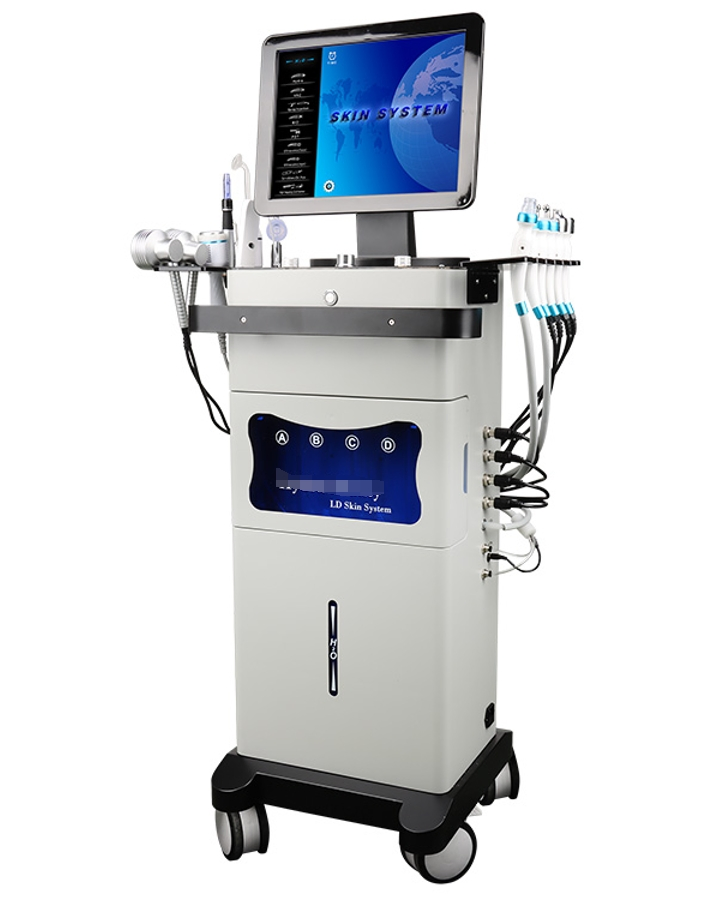 14 in 1 +3 Microcurrent Hydro Dermabrasion Skin Care Multifunction Facial More Clean Oxygen High Frequency Beauty Machine
