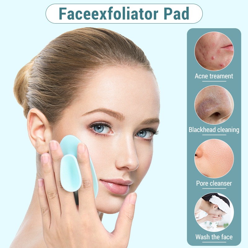 Custom 4 Pack Face Scrubber Soft Silicone Facial Cleansing Brush Face Exfoliator Blackhead Acne Pore Pad Cradle Cap Face Wash Brush for Deep Cleaning Skin Care