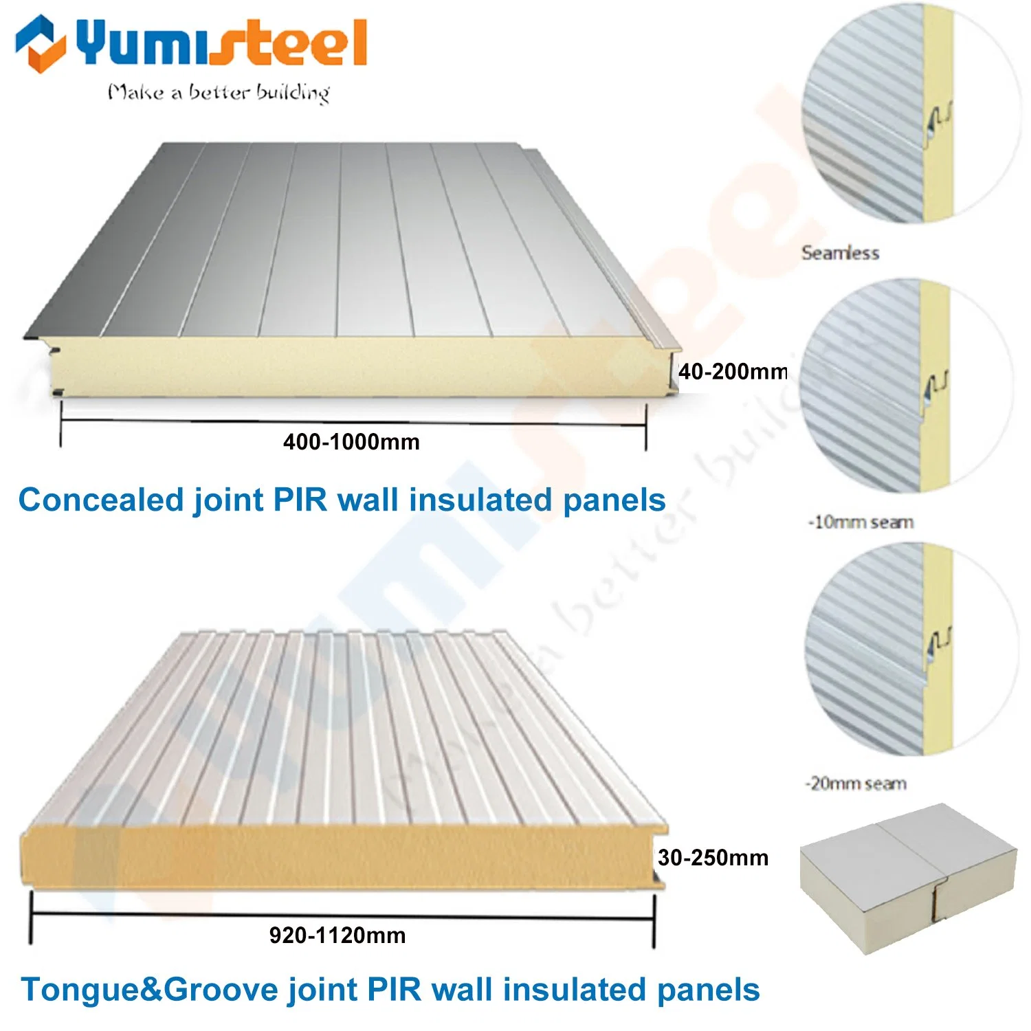 High Density Polyurethane PIR/PU/PUR Insulated Laminated Sandwich Panels for Roof/Wall Cold Storage Panel Price
