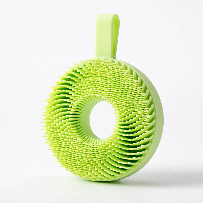 Custom Doughnut Shape Silicone Bath Shower Exfoliating Massager Brush Facial Cleansing Brushes