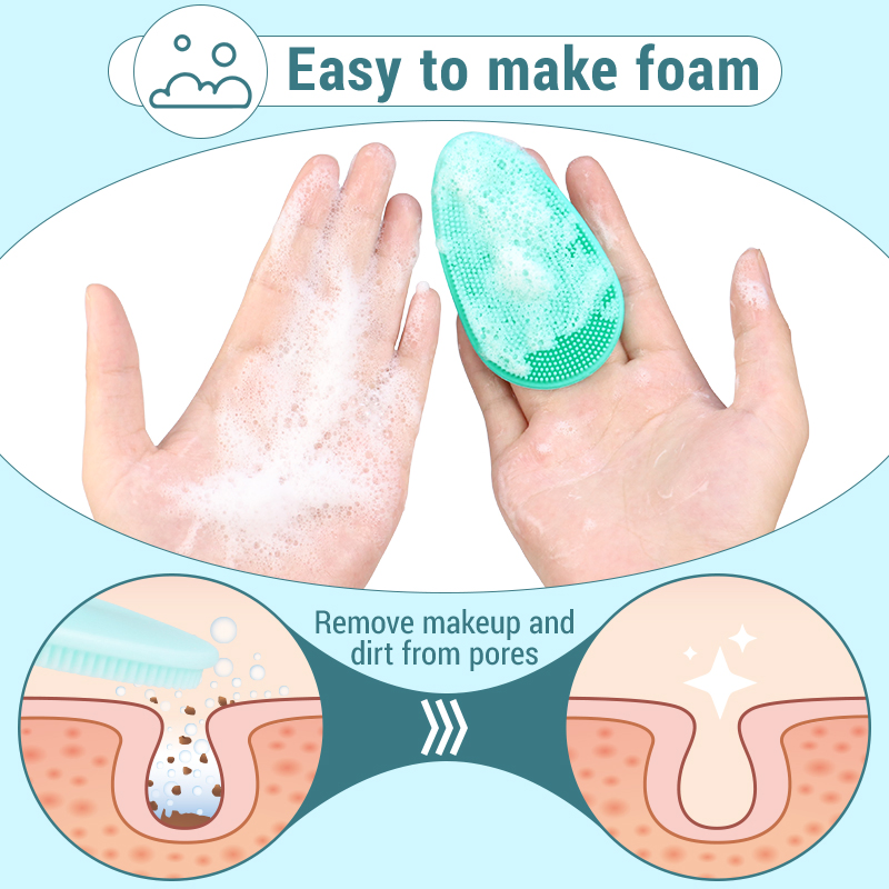 Custom 4 Pack Face Scrubber Soft Silicone Facial Cleansing Brush Face Exfoliator Blackhead Acne Pore Pad Cradle Cap Face Wash Brush for Deep Cleaning Skin Care