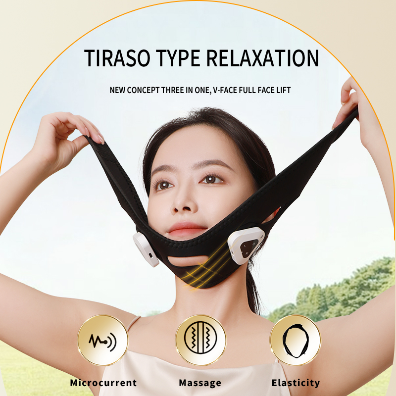 Elastic Reduce Double Chin Cheek Lift up Belt V Shape Face Lifting Massager Bandage Microcurrent Vibration Face Slimming Device