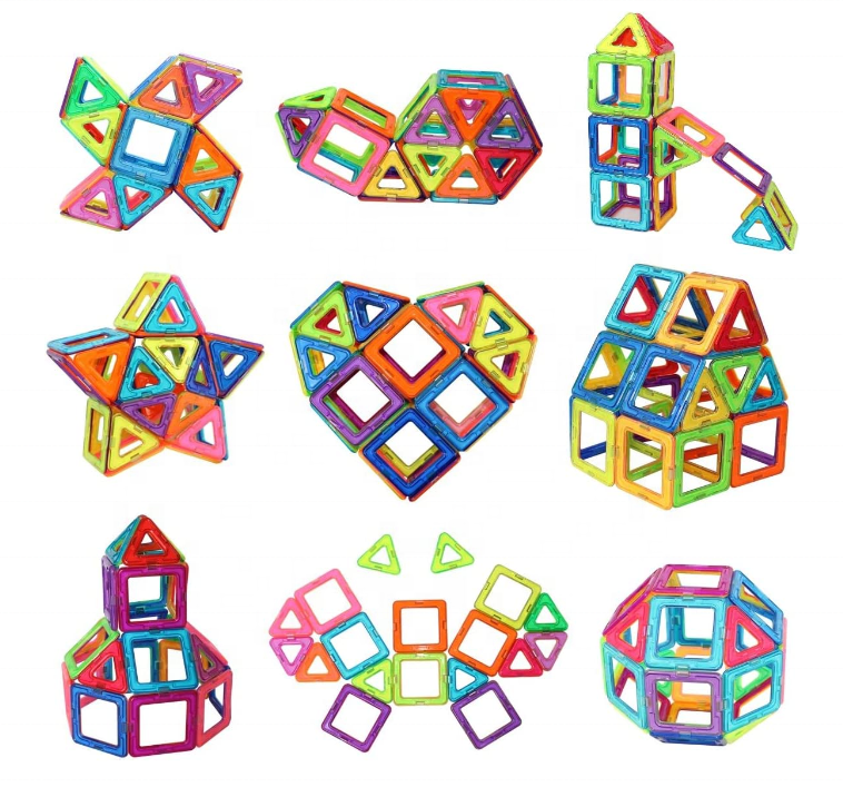 138pcs Plastic Magnetic Construction Building Block Toys Customized Dimensions Kids' Magnetic Constructor Set
