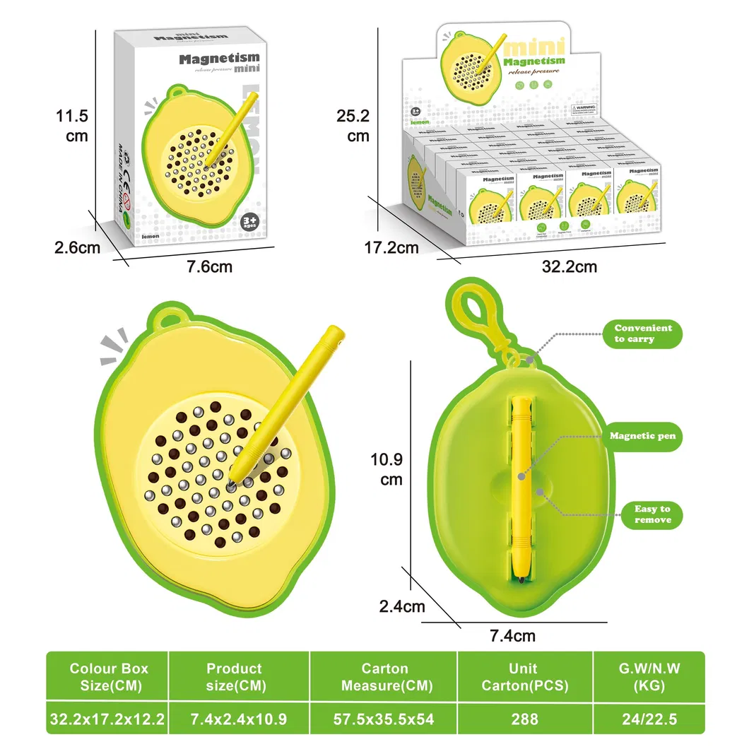 DIY Painting Toys Fruit Shape Play Games Magnetic Ball Magnetic Drawing Board Educational Painter Gift Toys for Baby